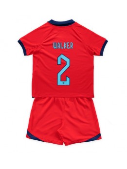 England Kyle Walker #2 Auswärts Trikotsatz für Kinder WM 2022 Kurzarm (+ Kurze Hosen)